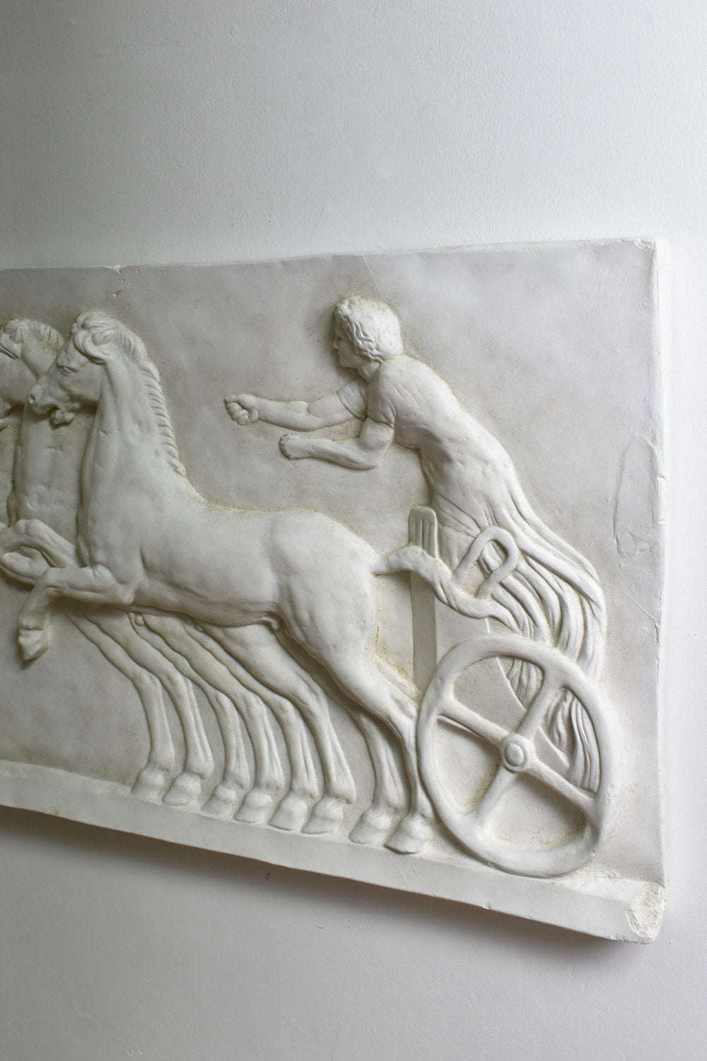 Neoclassical plaster four horses and a carriage