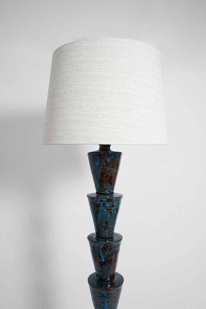 "Nizwa" blue and brown ce floor lamp, Barracuda Edition.