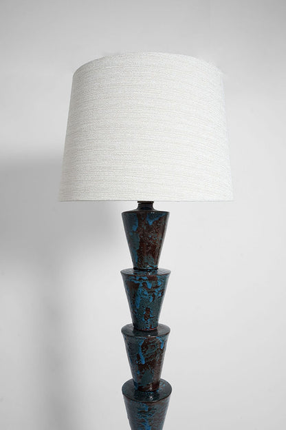"Nizwa" blue and brown ce floor lamp, Barracuda Edition.