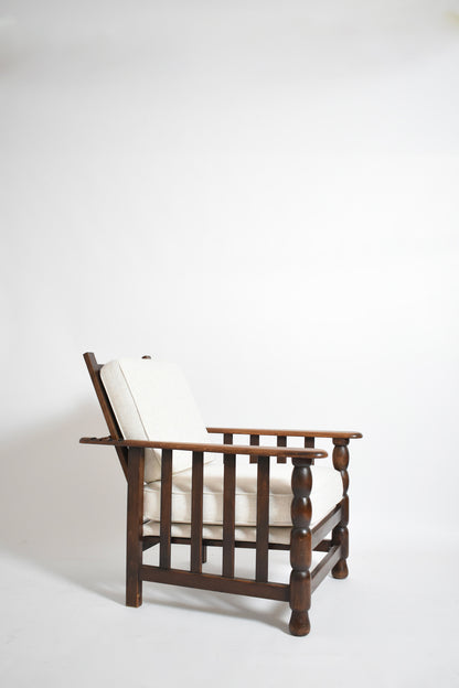 Dudouyt style oak armchair, 1940s.
