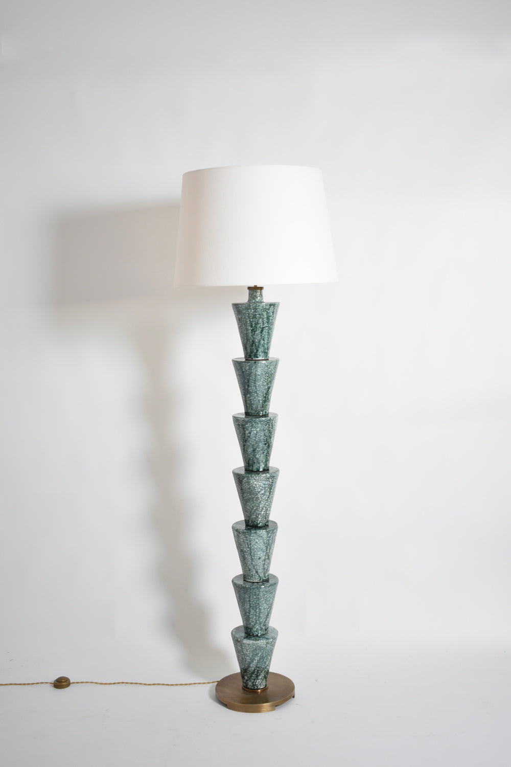 “Nizwa” green craquelé cerfloor lamp, Barracuda Edition.