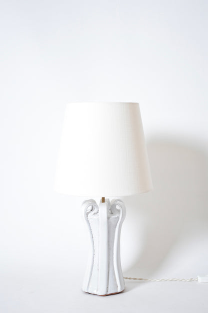 "Kasaï" Henry white ceramic lamp 25cm, Barracuda Edition.