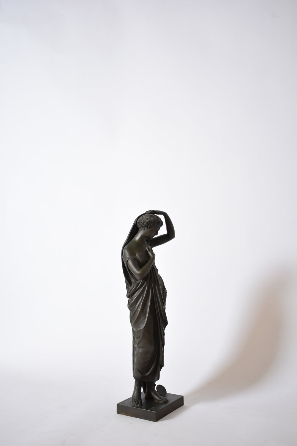 Neoclassical bronze woman sculpture, XIXth c.