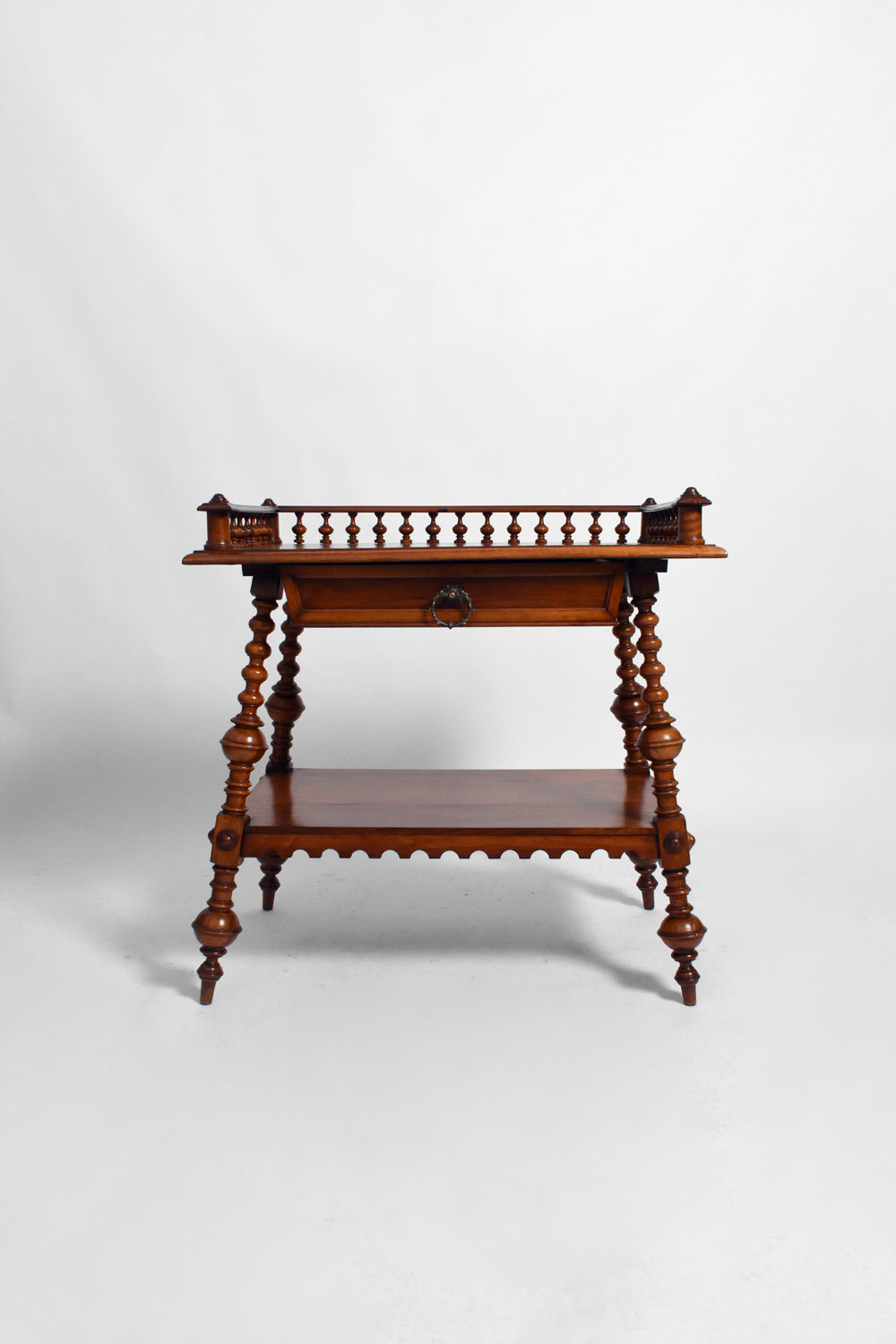 Turned wood English console, 1910s