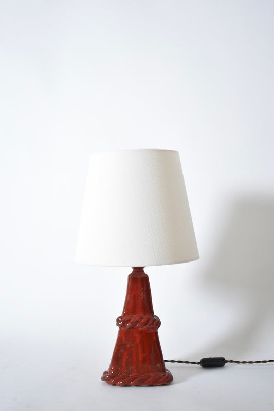 "Arrabida" rope 25cm red table lamp, Barracuda Edition.