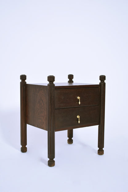 Brazilian chestnut bedside table, 1960s.