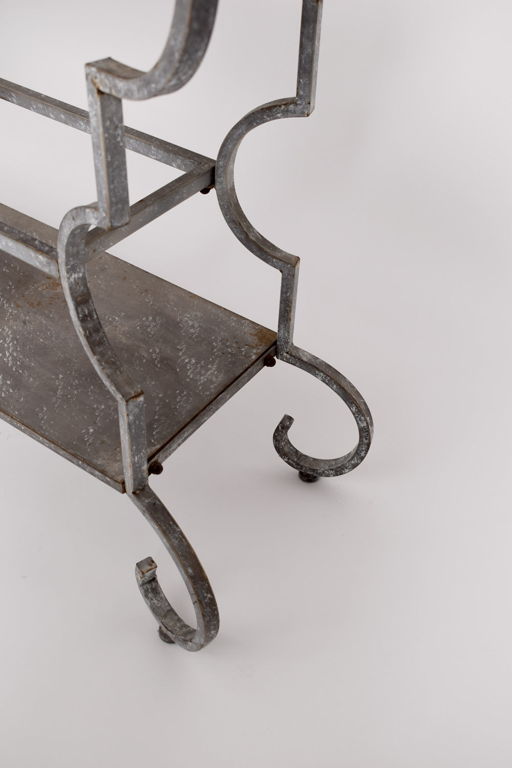 Forged iron patinated table console, 1940s.