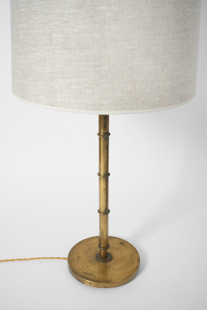 Faux bamboo brass lamp, 1960s.