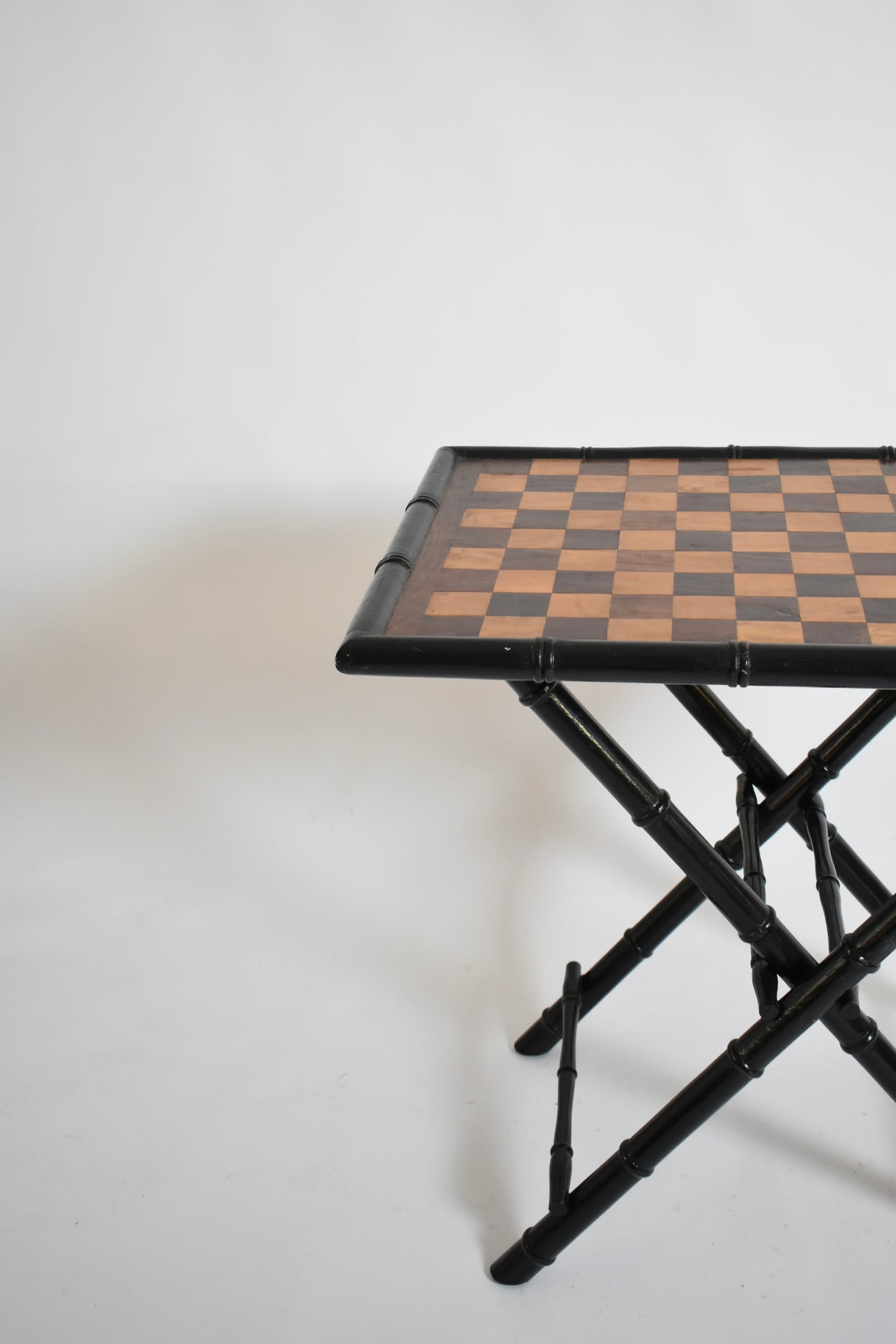 Ebonised wood faux bamboo table, 1960s.