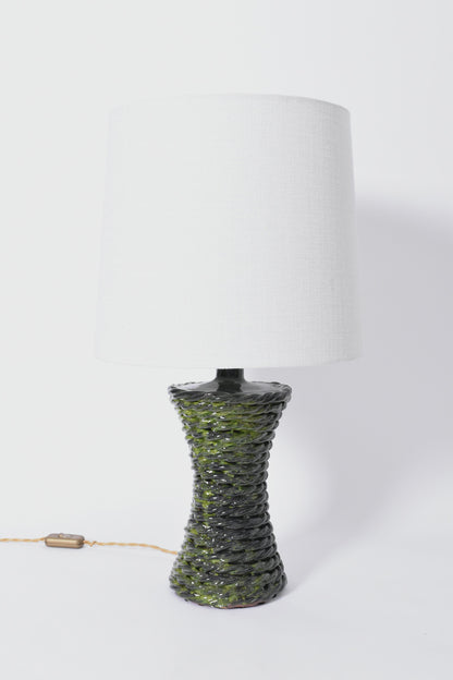 "Kasaï" Rope green ceramic lamp 32cm, Barracuda Edition.