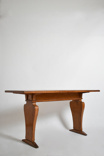 Neoclassical oak console table, 1950s.