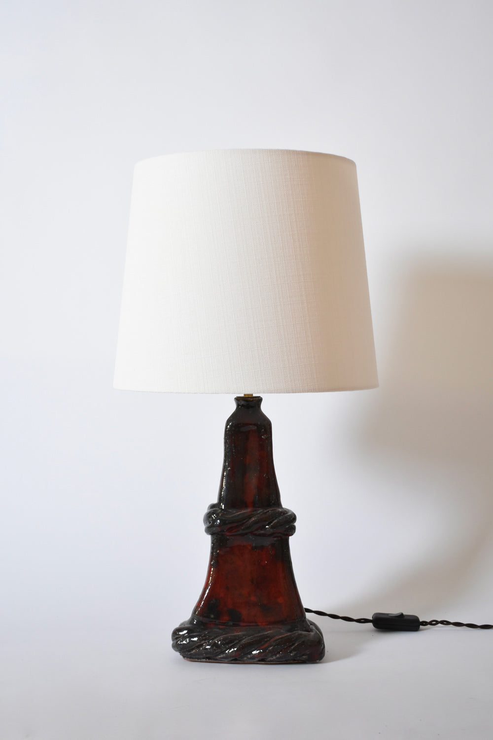 "Arrabida" rope 33cm red and blue table lamp, Barracuda Edition.