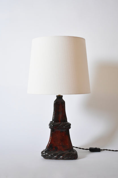 "Arrabida" rope 33cm red and blue table lamp, Barracuda Edition.