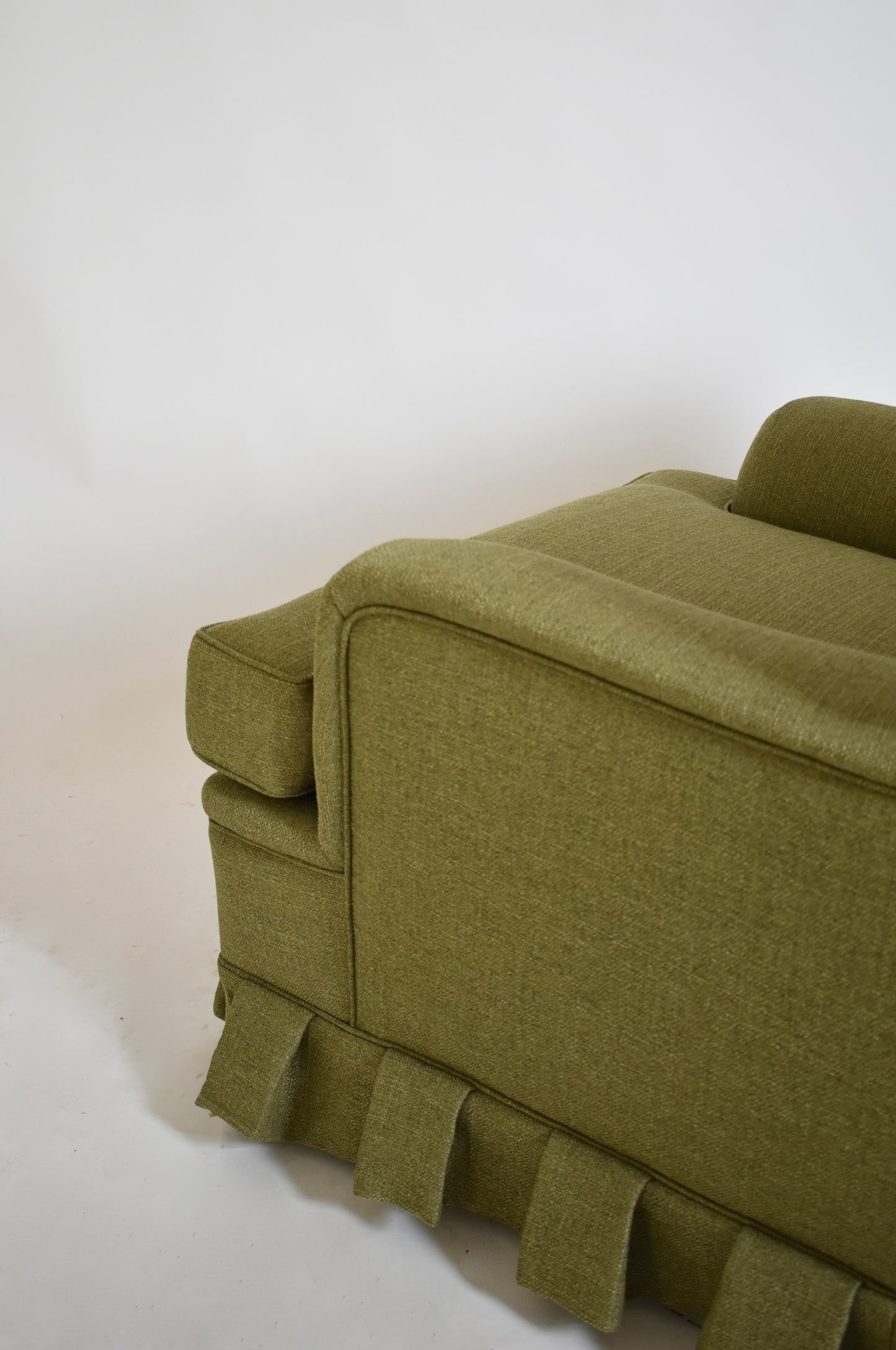 Green fabric fringe armchair, 1960s.