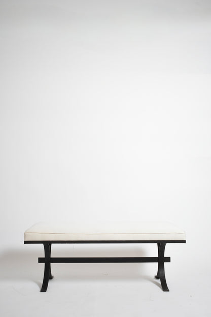 Brutalist rought iron bench, 1960s.