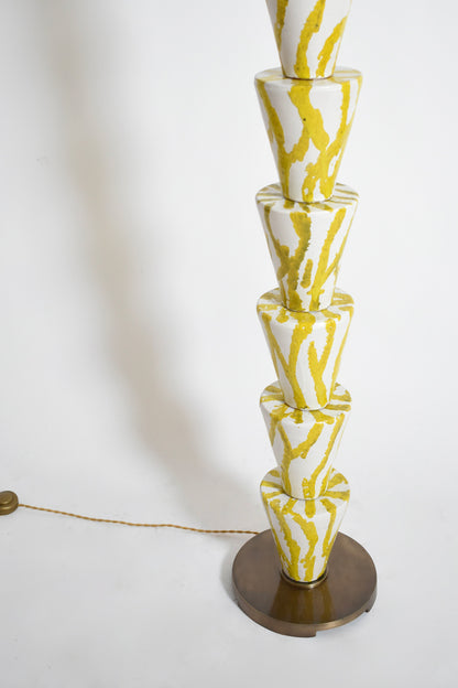 “Nizwa” white and yellow cfloor lamp, Barracuda Edition.