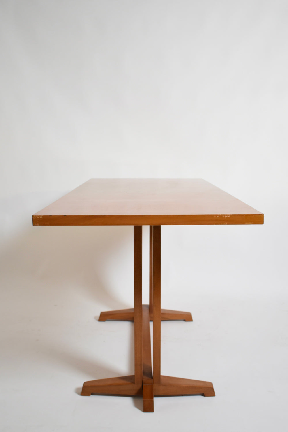 Light wood console table, 1970s.