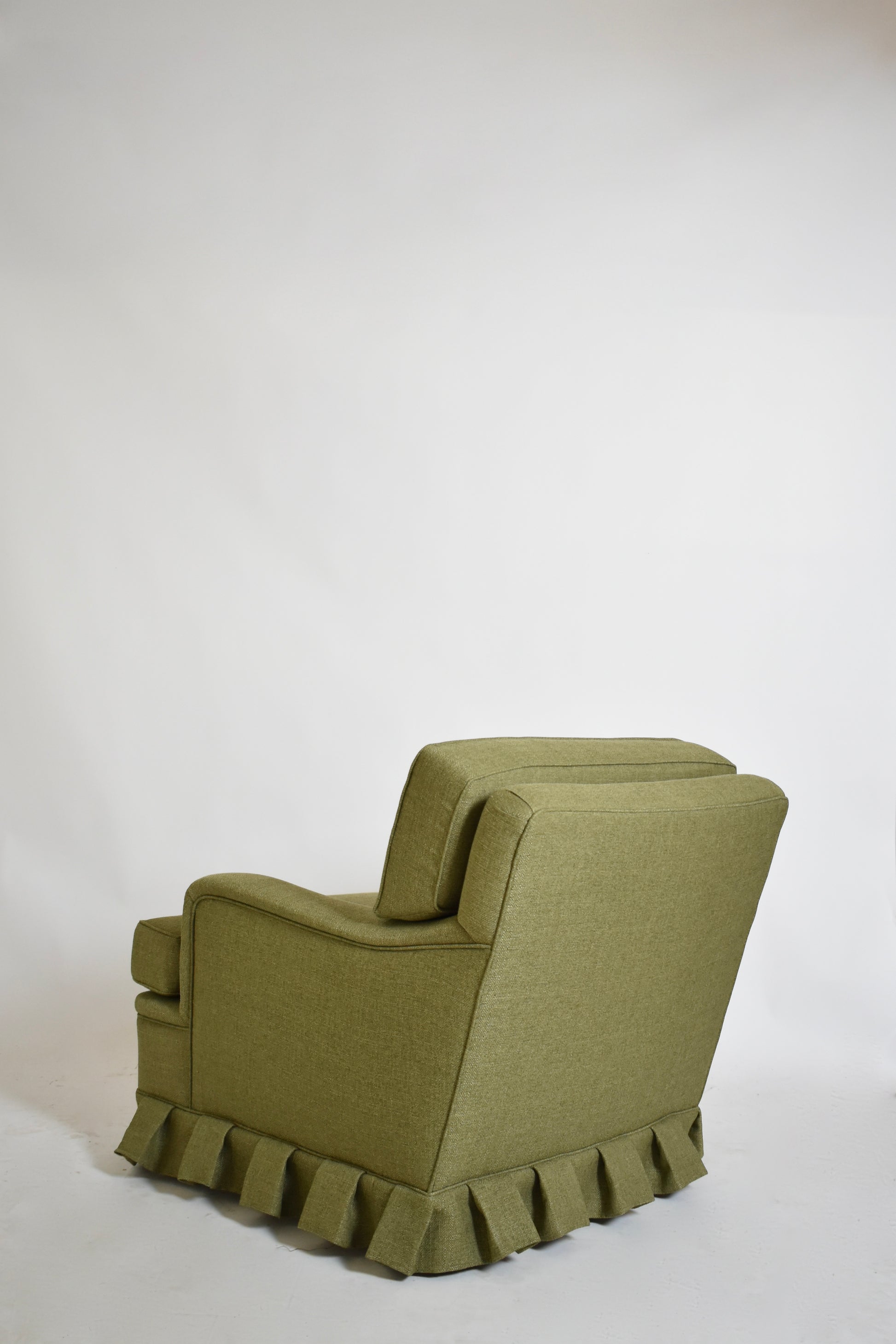 Green fabric fringe armchair, 1960s.