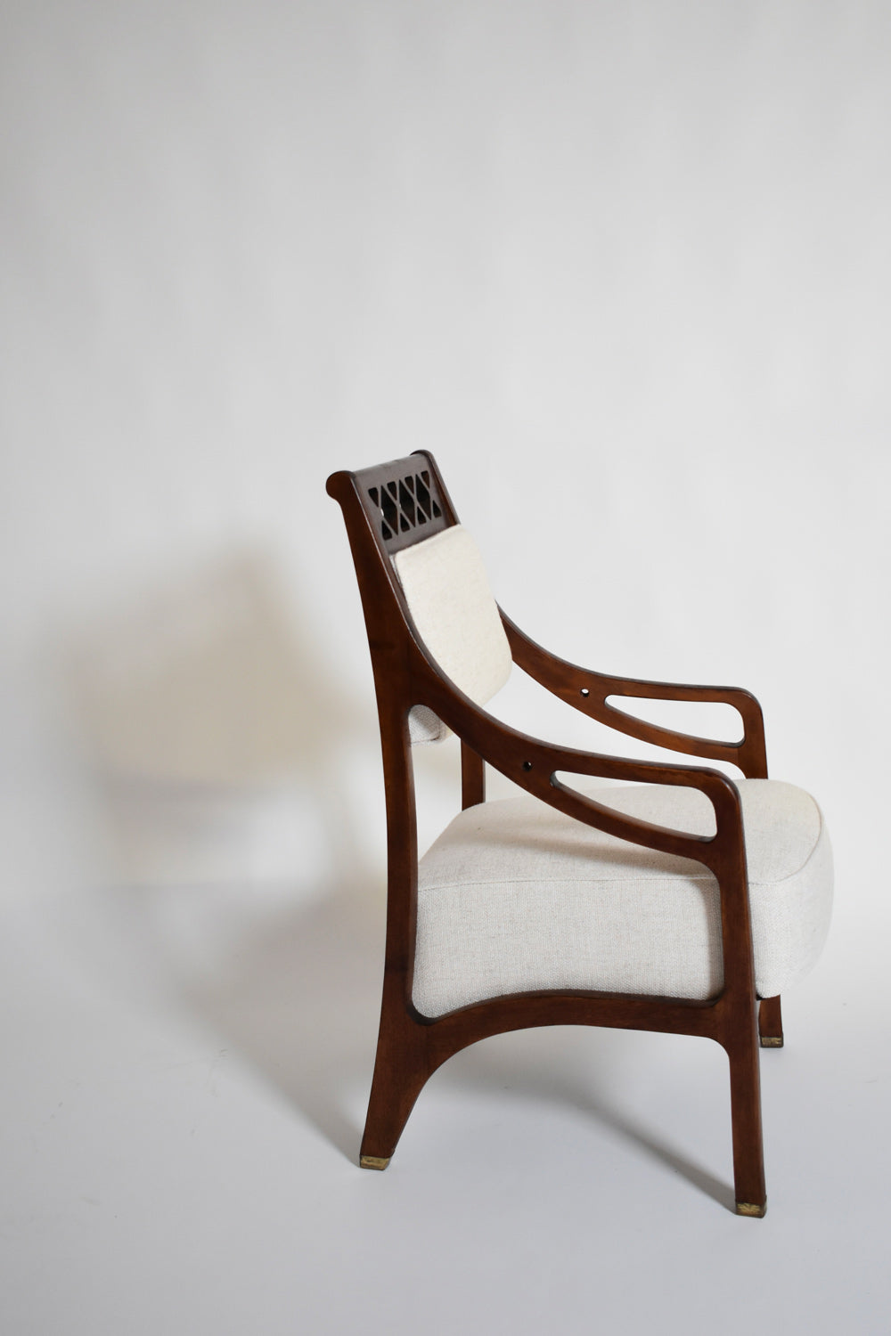 Pair of high back crosspieces armchairs, 1960s.