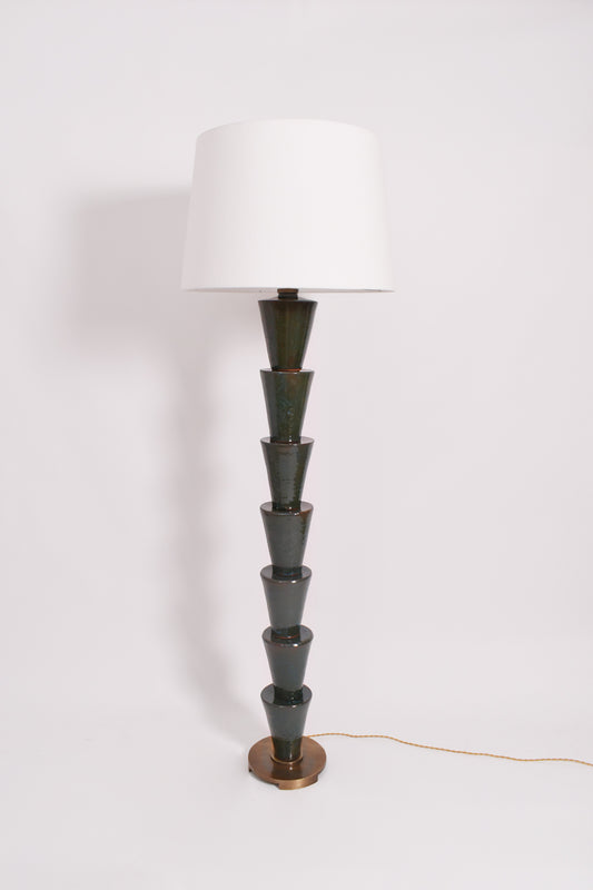 "Nizwa" blue and green ceramic floor lamp, Barracuda Edition.
