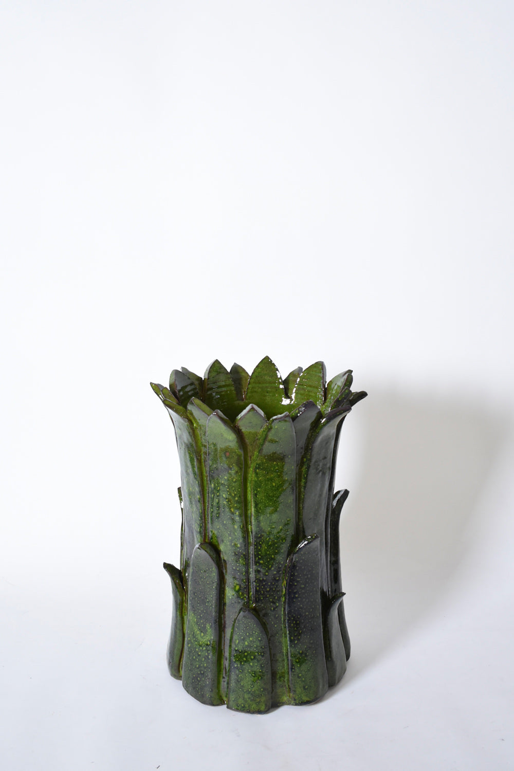 "Sintra" 40cm green ceramic vase, Barracuda edition.