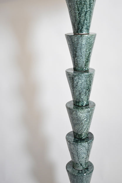 “Nizwa” green craquelé cerfloor lamp, Barracuda Edition.