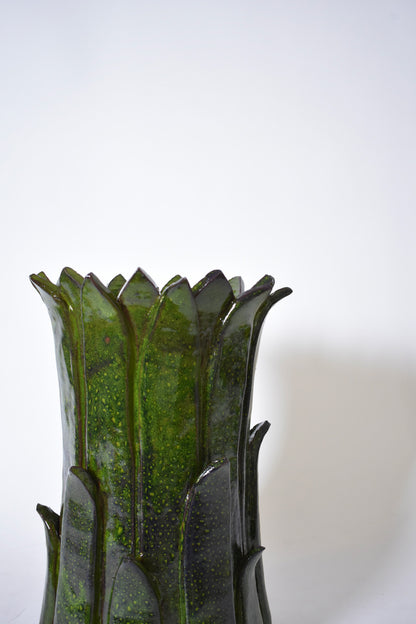"Sintra" 40cm green ceramic vase, Barracuda edition.