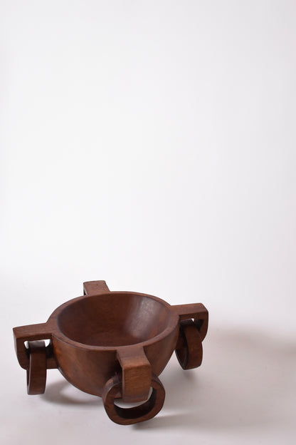 African work large bowl with handles, 1970s.