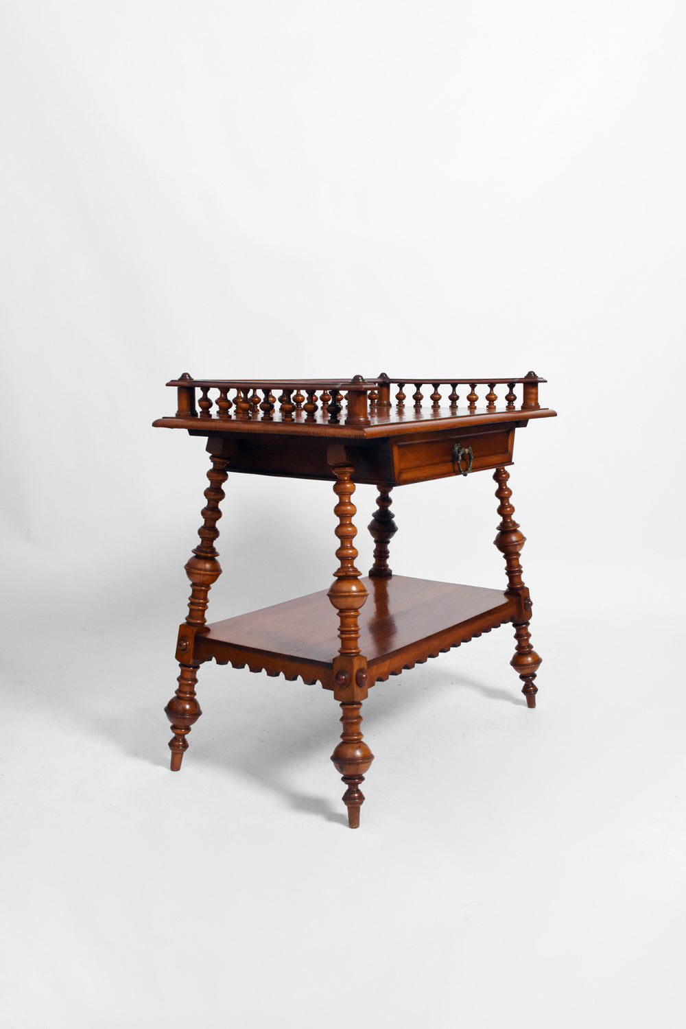 Turned wood English console, 1910s