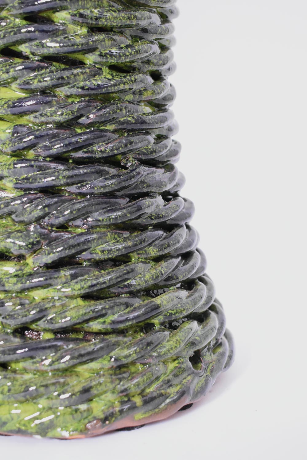 "Kasaï" Rope green ceramic lamp 32cm, Barracuda Edition.