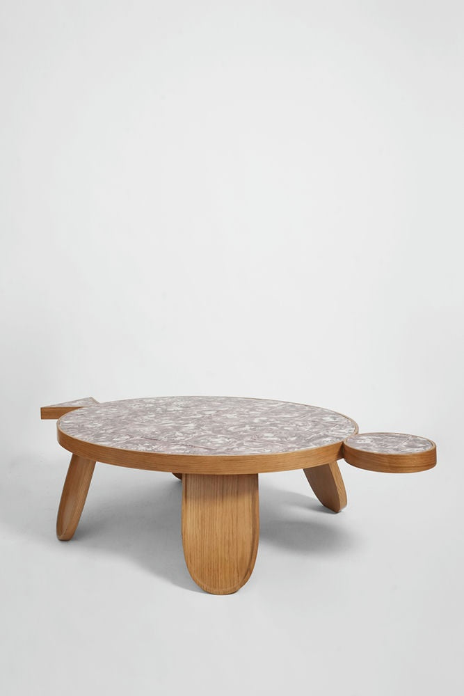 "Galapagos" 140cm oak and tiles table, Barracuda Edition.