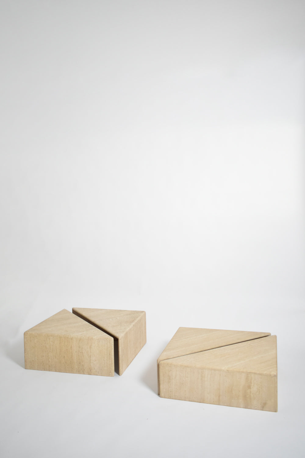 Travertine modular coffee table, 1970s.