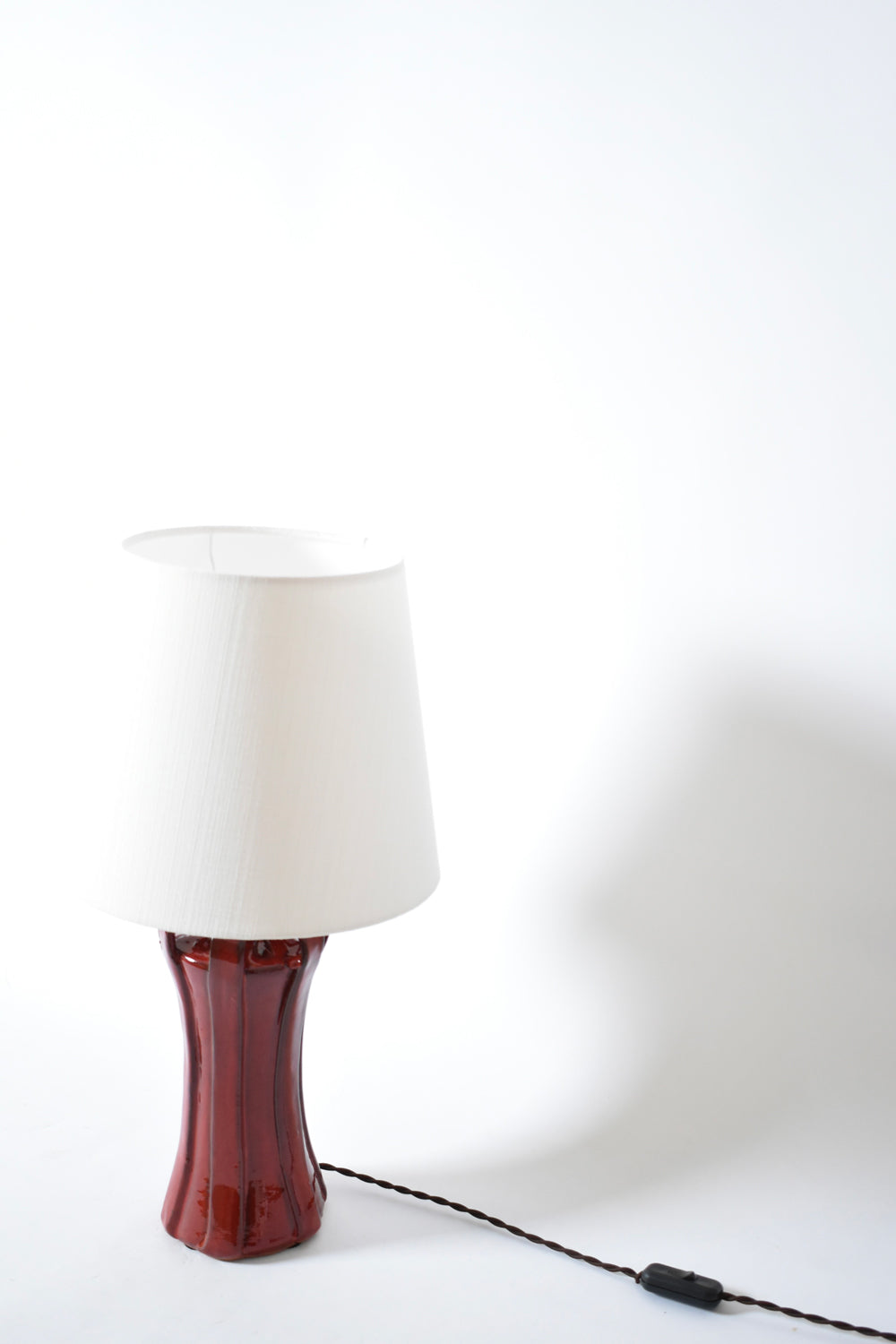 "Kasaï" Henry red ceramic lamp 25cm, Barracuda Edition.