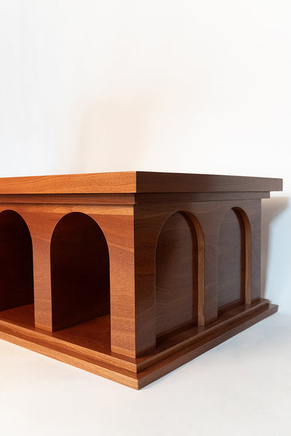 "Athens" mahogany rectangular coffee table, Barracuda Edition.