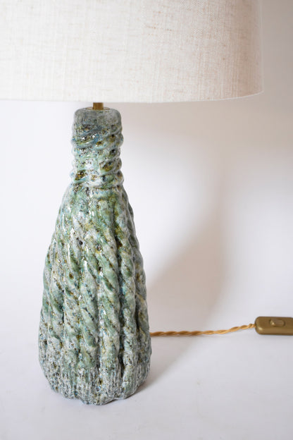 "Villandry" 32cm light blue honey ceramic lamp, Barracuda edition.