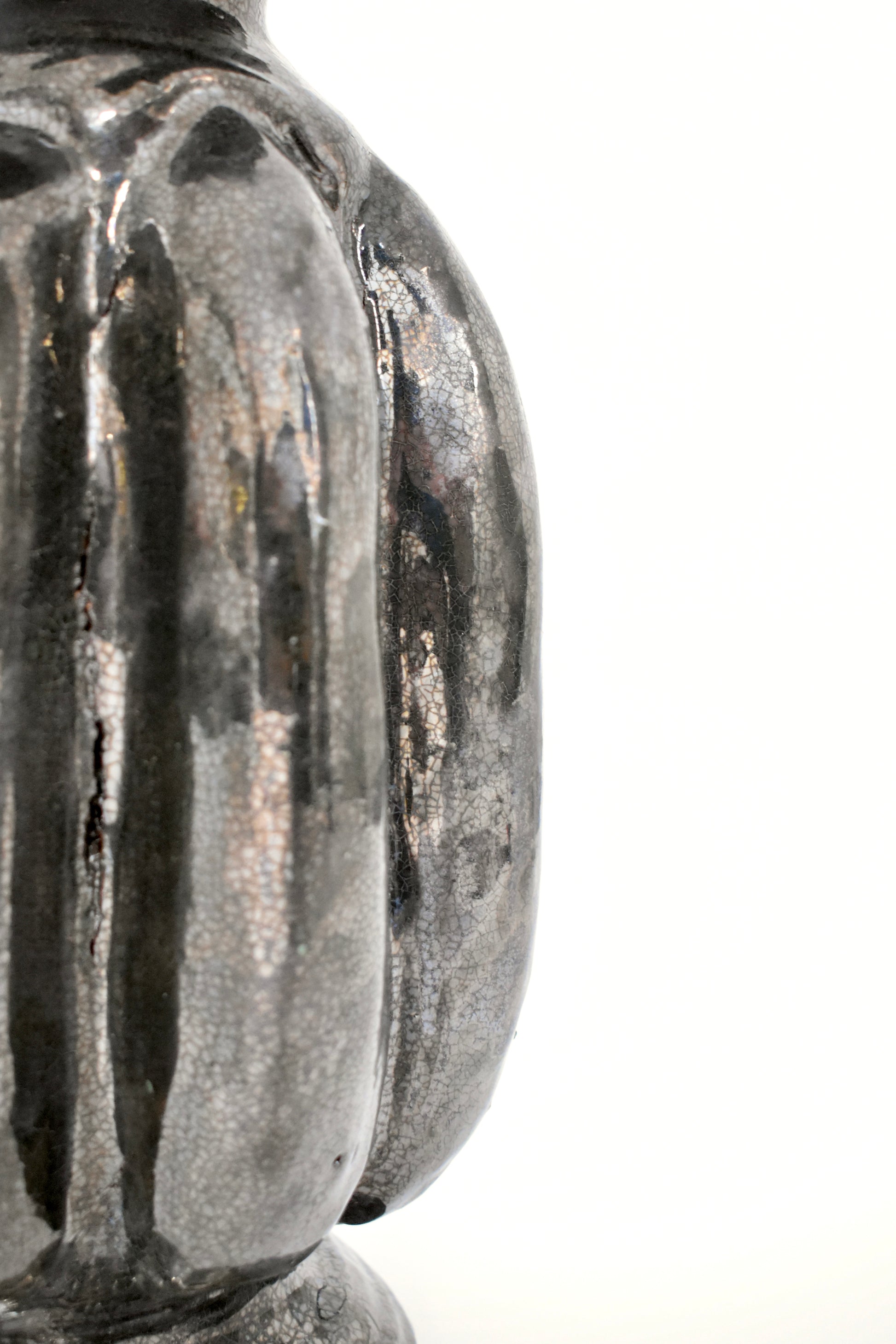 "Villandry" 33cm anthracite ceramic lamp, Barracuda Edition.