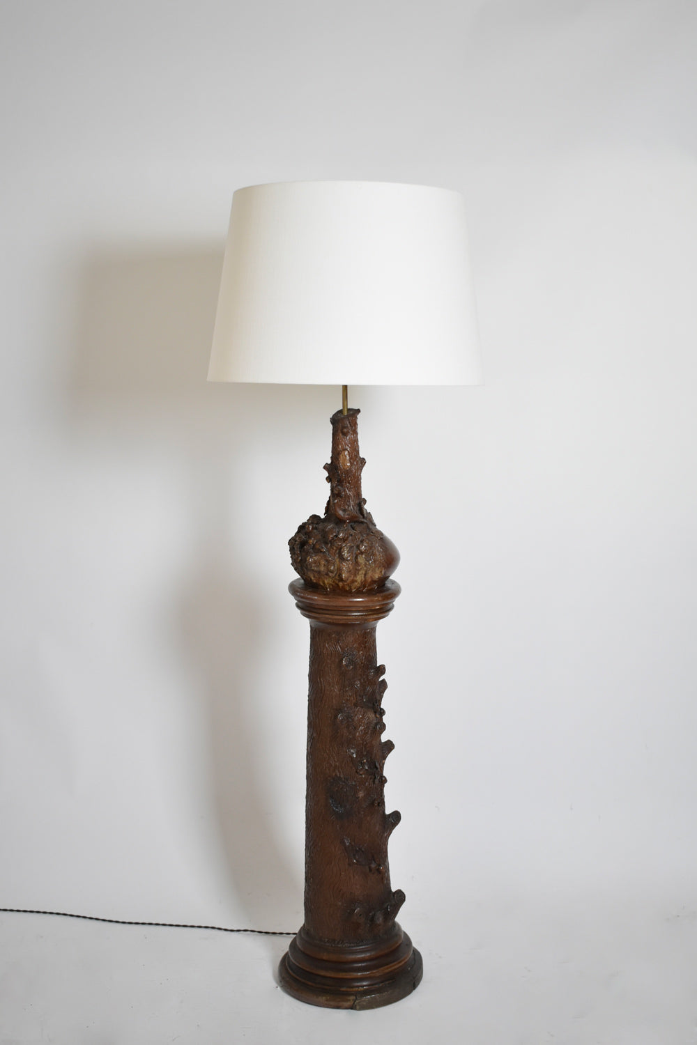 Black forest ceramic floor lamp, XIXth c.