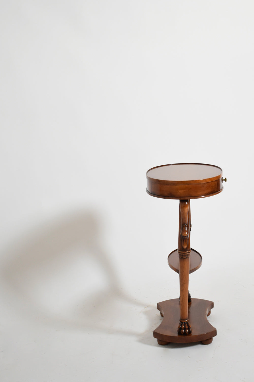Pair of oval swan side tables, 1900s