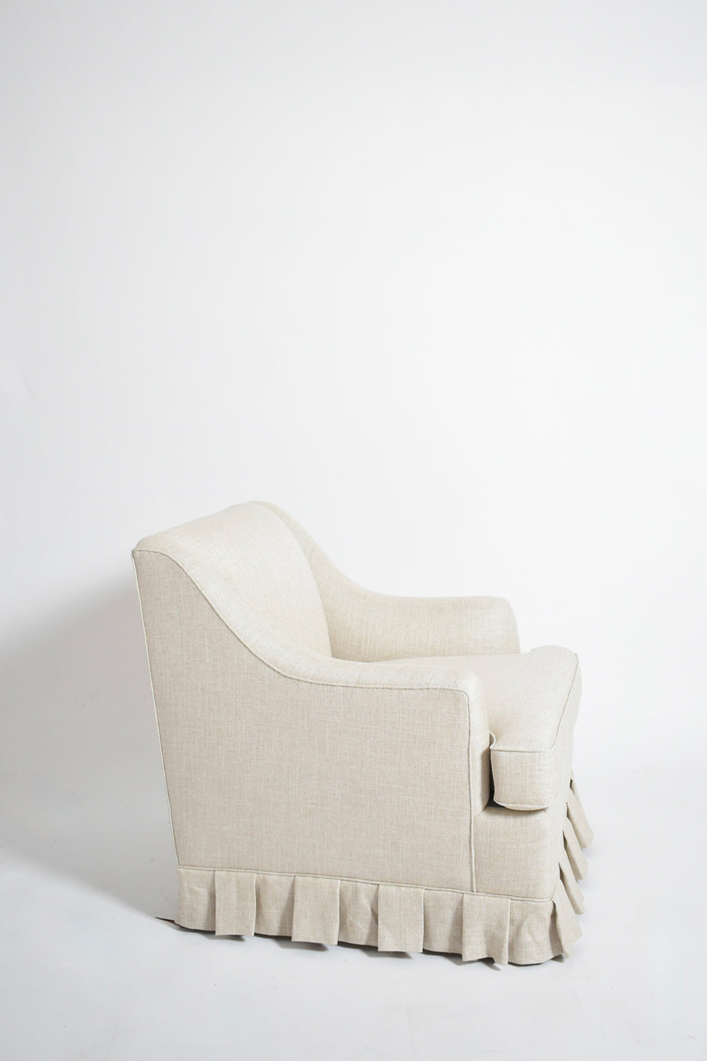Pair of gray fabric fringe armchairs, 1940s.