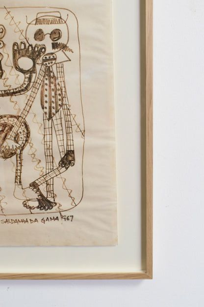 Saldanha da Gama drawing on paper, 1960s.