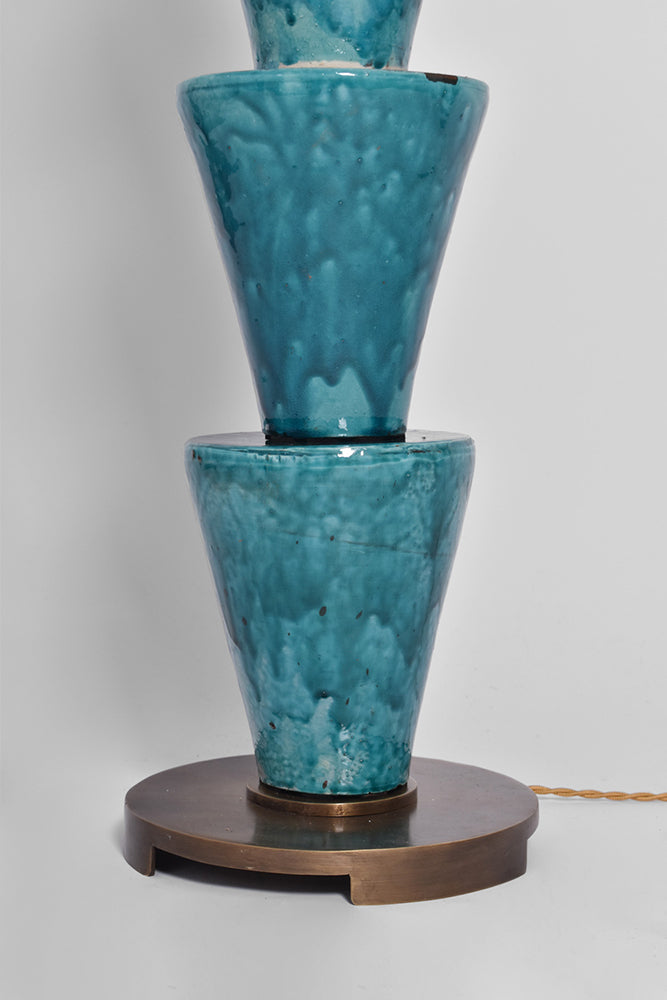 “Nizwa” turquoise ceramic floor lamp, Barracuda Edition.