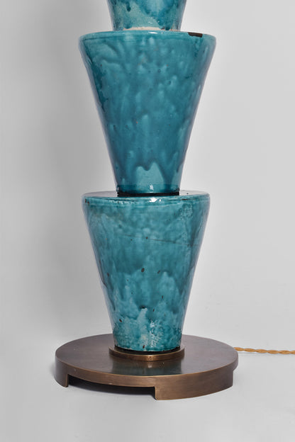 “Nizwa” turquoise ceramic floor lamp, Barracuda Edition.