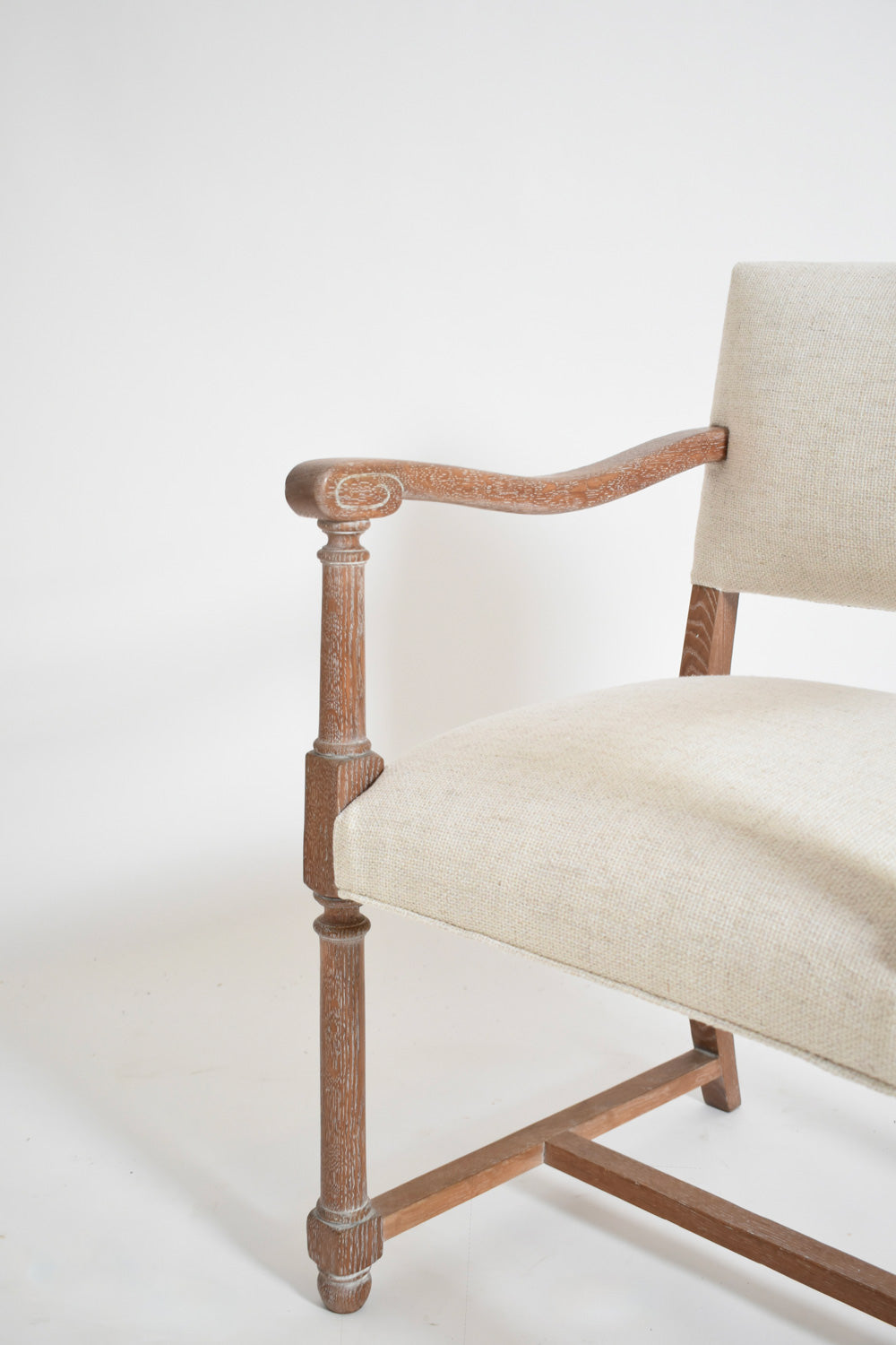 Pair of cerused oak armchairs, 1940s.