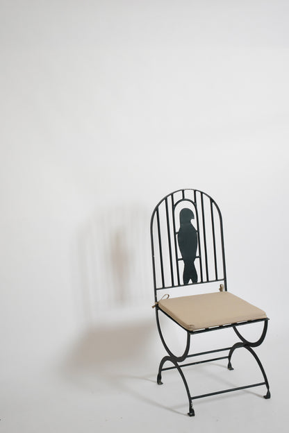 Pair of wrought iron bird cage chairs, 1960s.
