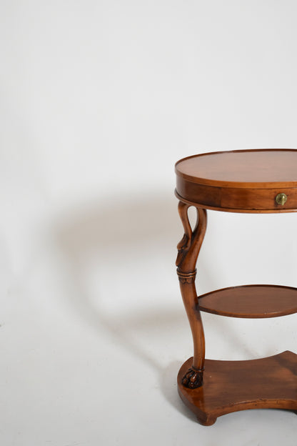 Pair of oval swan side tables, 1900s