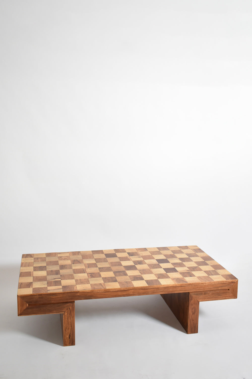 Chessboard wooden coffee table, 1960s.