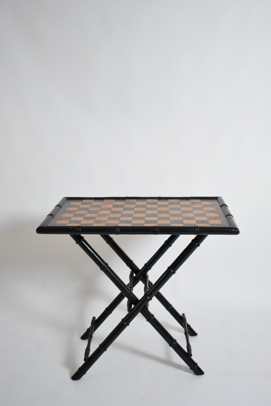 Ebonised wood faux bamboo table, 1960s.
