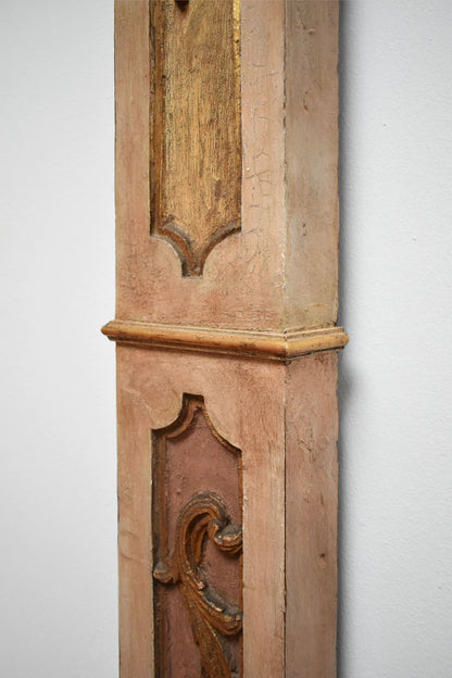 Pair of wooden painted columns, 19th c.