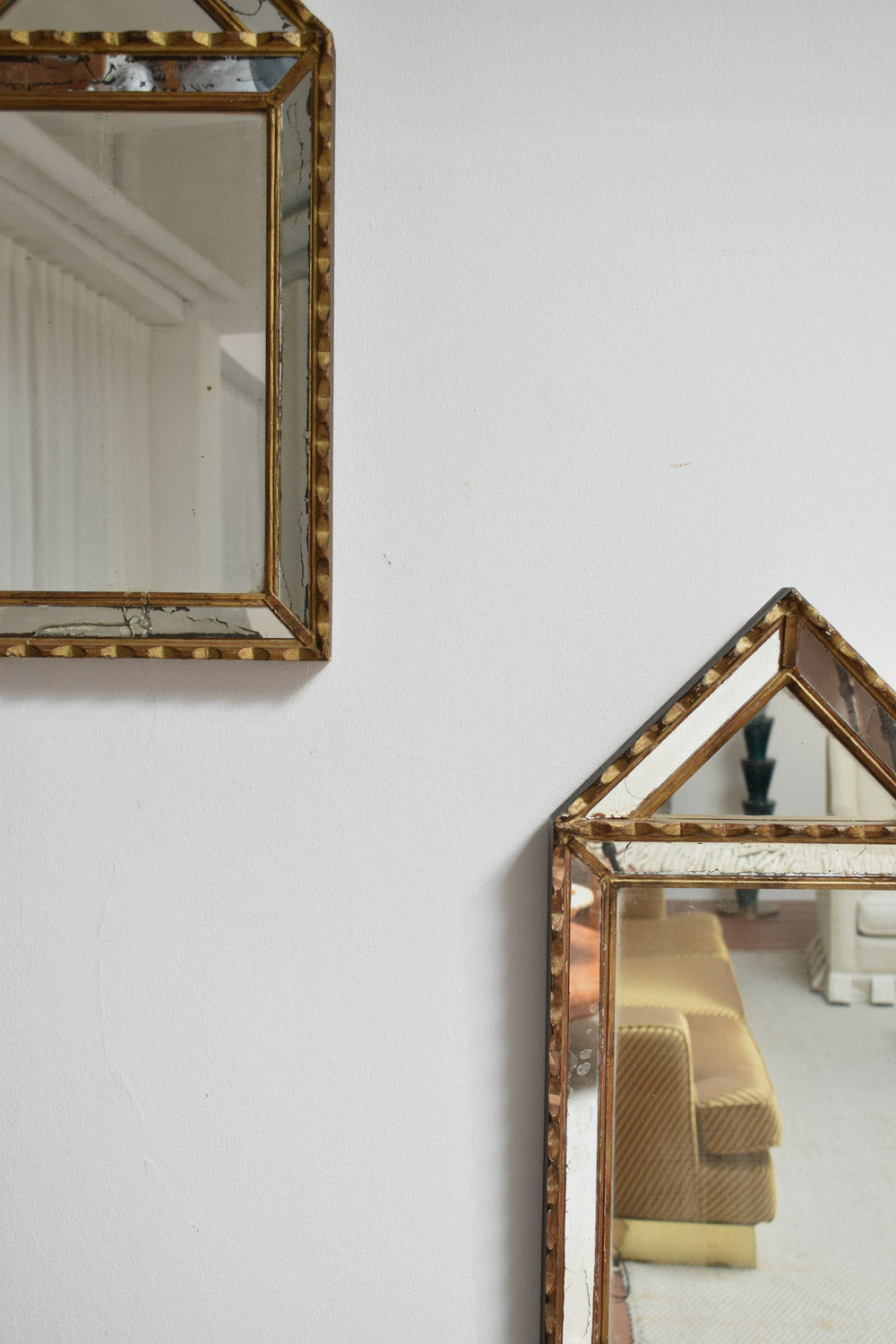 Pair of Pierre Dariel dit Dolt pedestal mirror, 1940s.