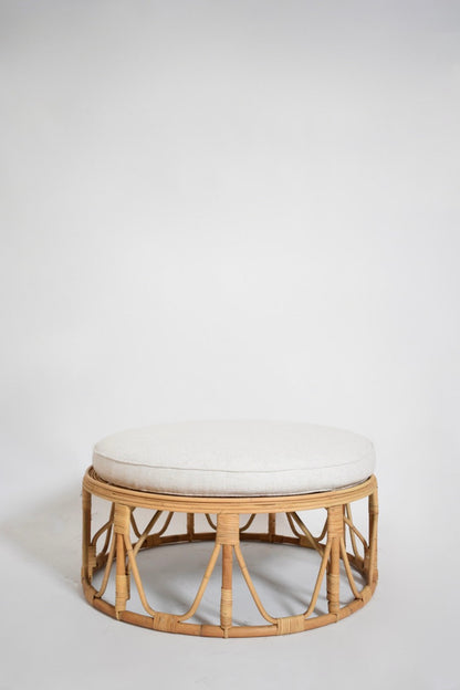 "Arrabida" 90cm rattan pouf stool.